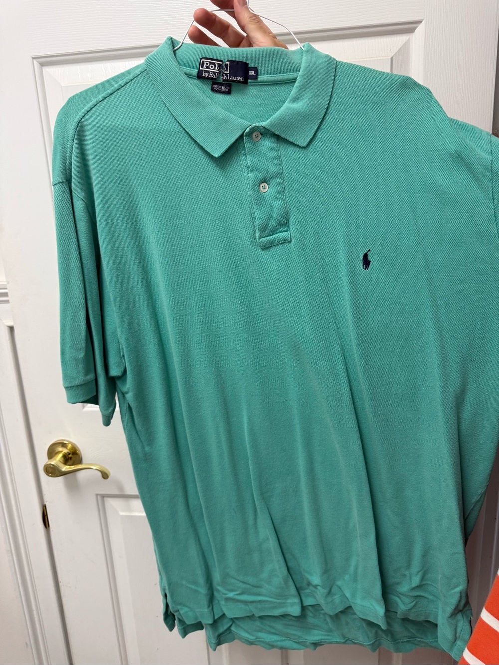 Polo by Ralph Lauren Men’s Mint Polo Shirt with Navy Pony